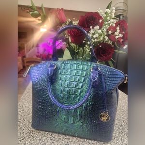 NWT DUXBURY SATCHEL Royal Blue Metallic